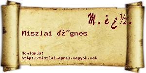 Miszlai Ágnes névjegykártya