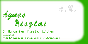 agnes miszlai business card